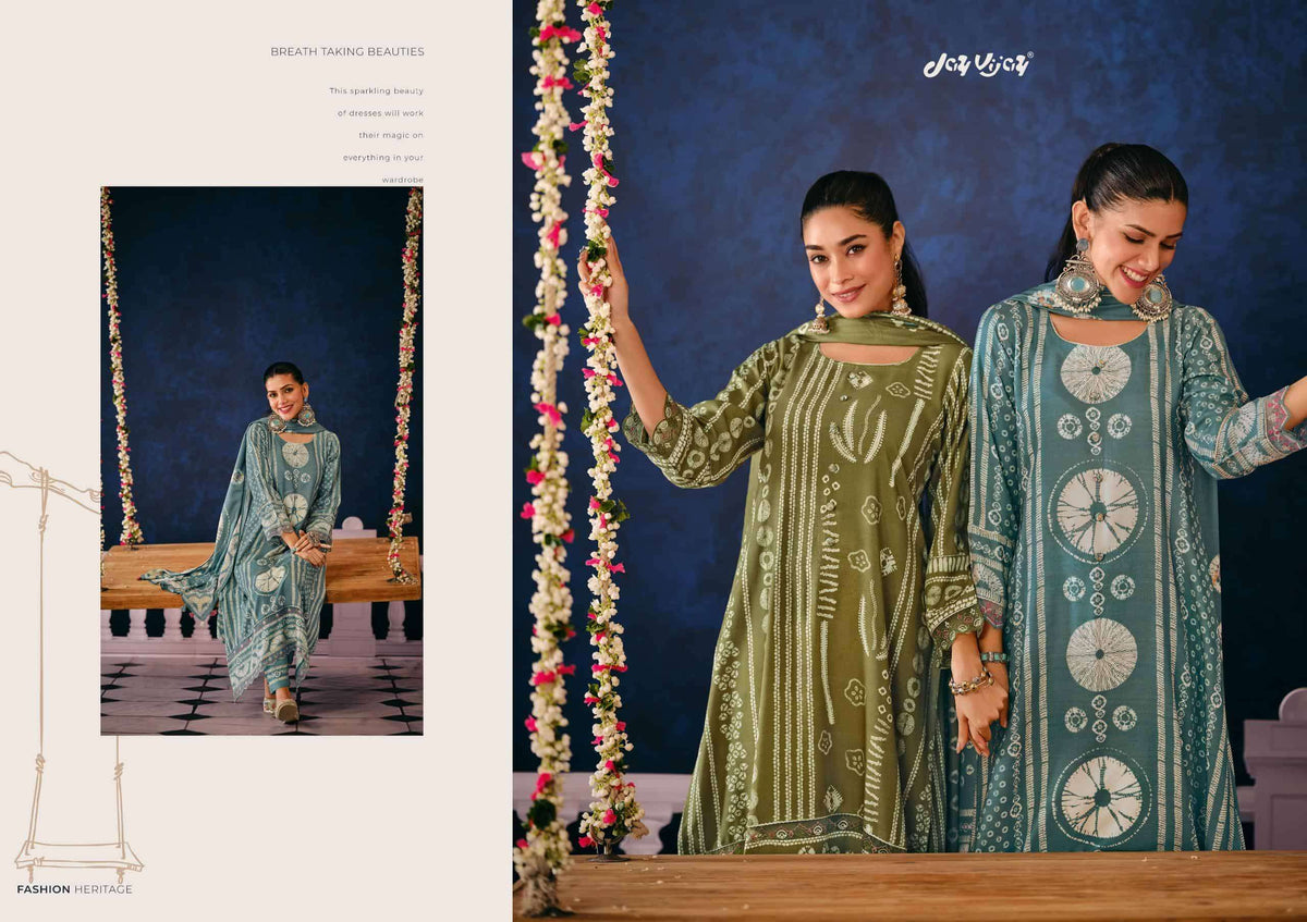 Jay Vijay Rasira Pashmina Digital Printed Dress Material