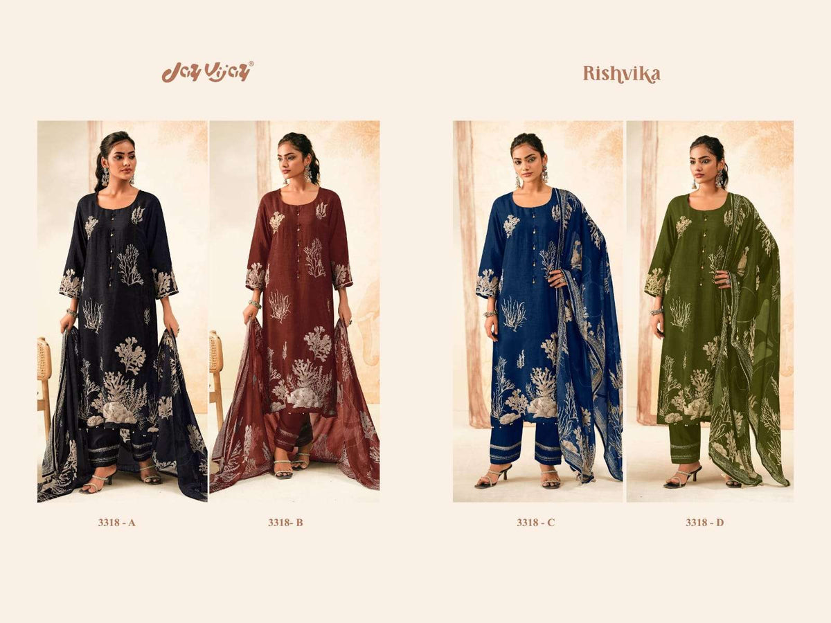 Jay Vijay Rishvika 3318 Premium Bemberg Silk Dress Material - Amrah Wholesale