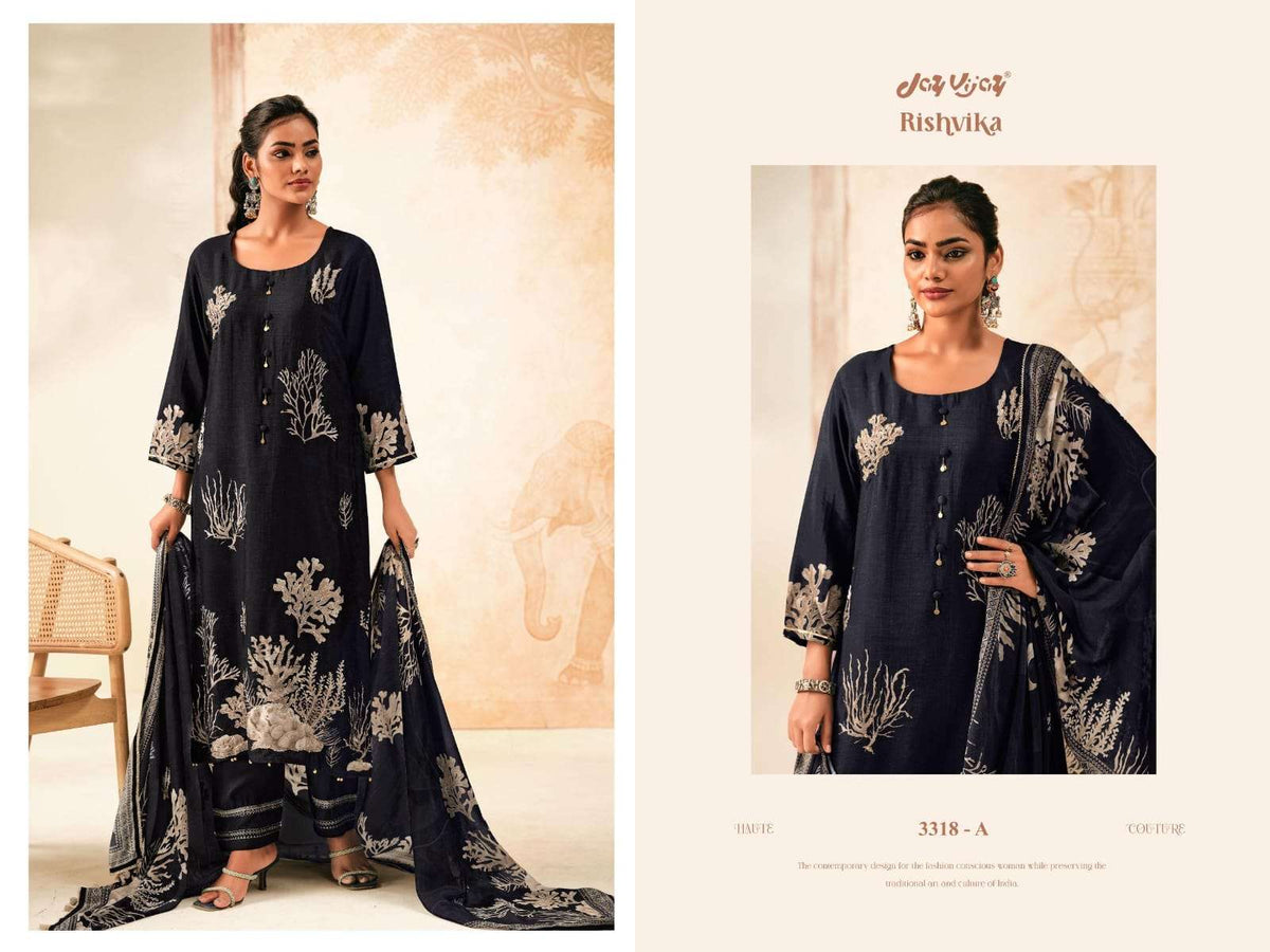 Jay Vijay Rishvika 3318 Premium Bemberg Silk Dress Material - Amrah Wholesale