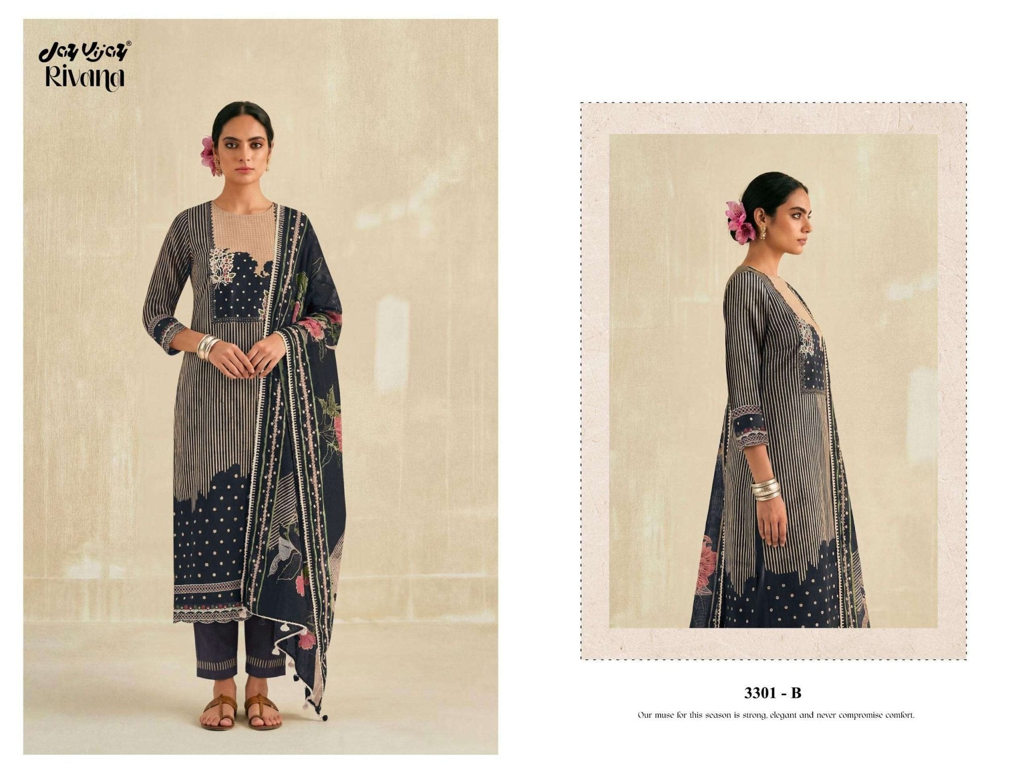 Jay Vijay Rivana 3301 Kota Checks Digital Print Dress Material - Amrah Wholesale