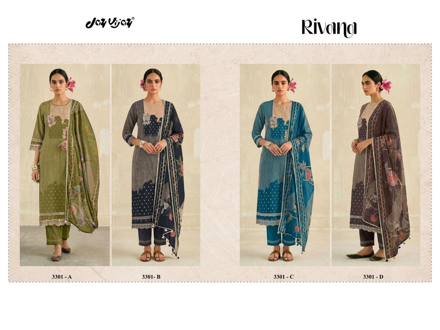 Jay Vijay Rivana 3301 Kota Checks Digital Print Dress Material - Amrah Wholesale