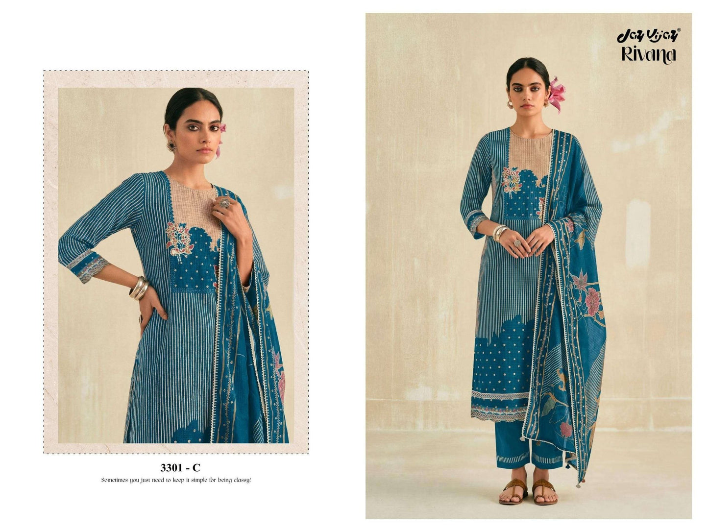 Jay Vijay Rivana 3301 Kota Checks Digital Print Dress Material - Amrah Wholesale