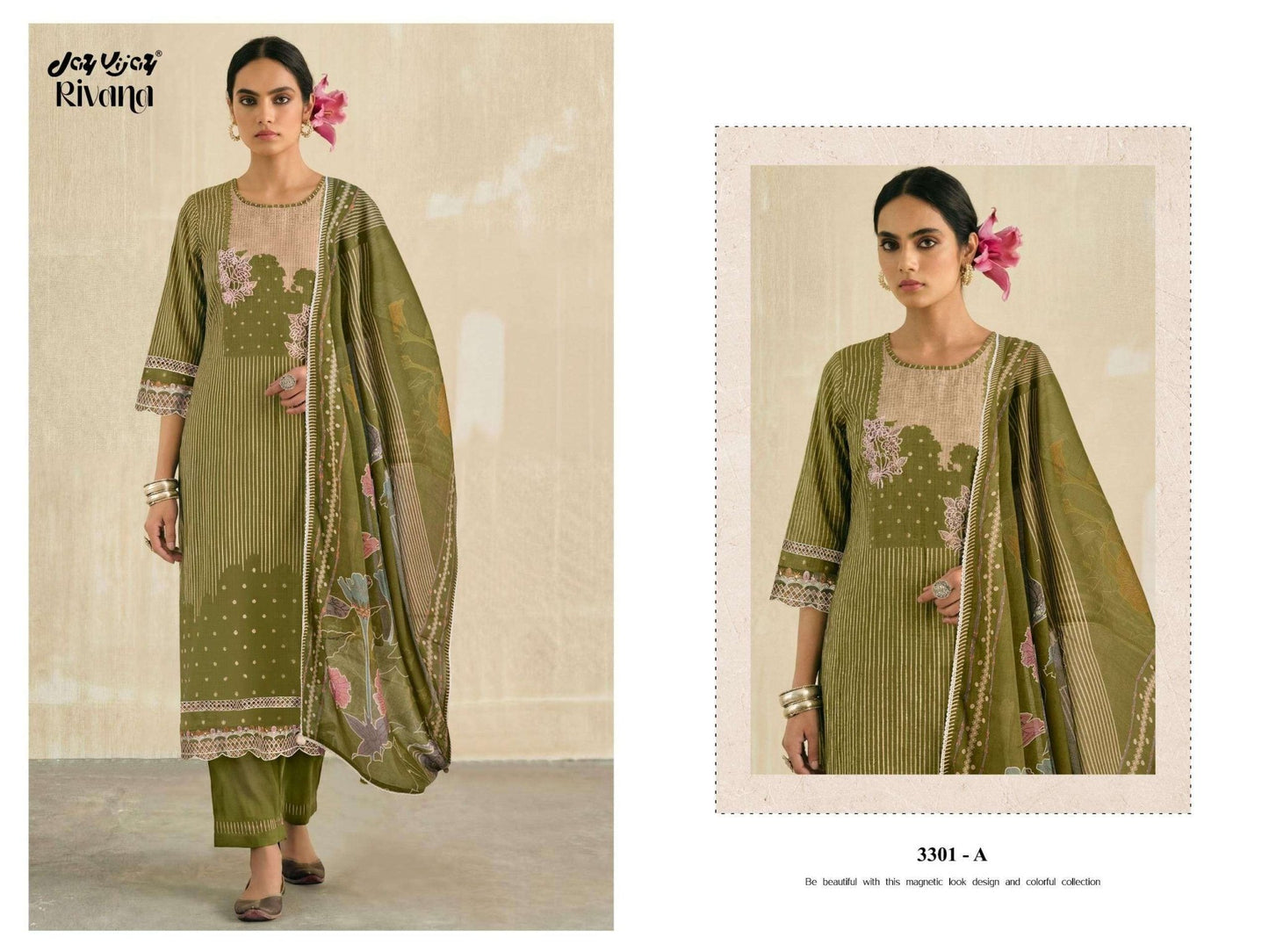 Jay Vijay Rivana 3301 Kota Checks Digital Print Dress Material - Amrah Wholesale