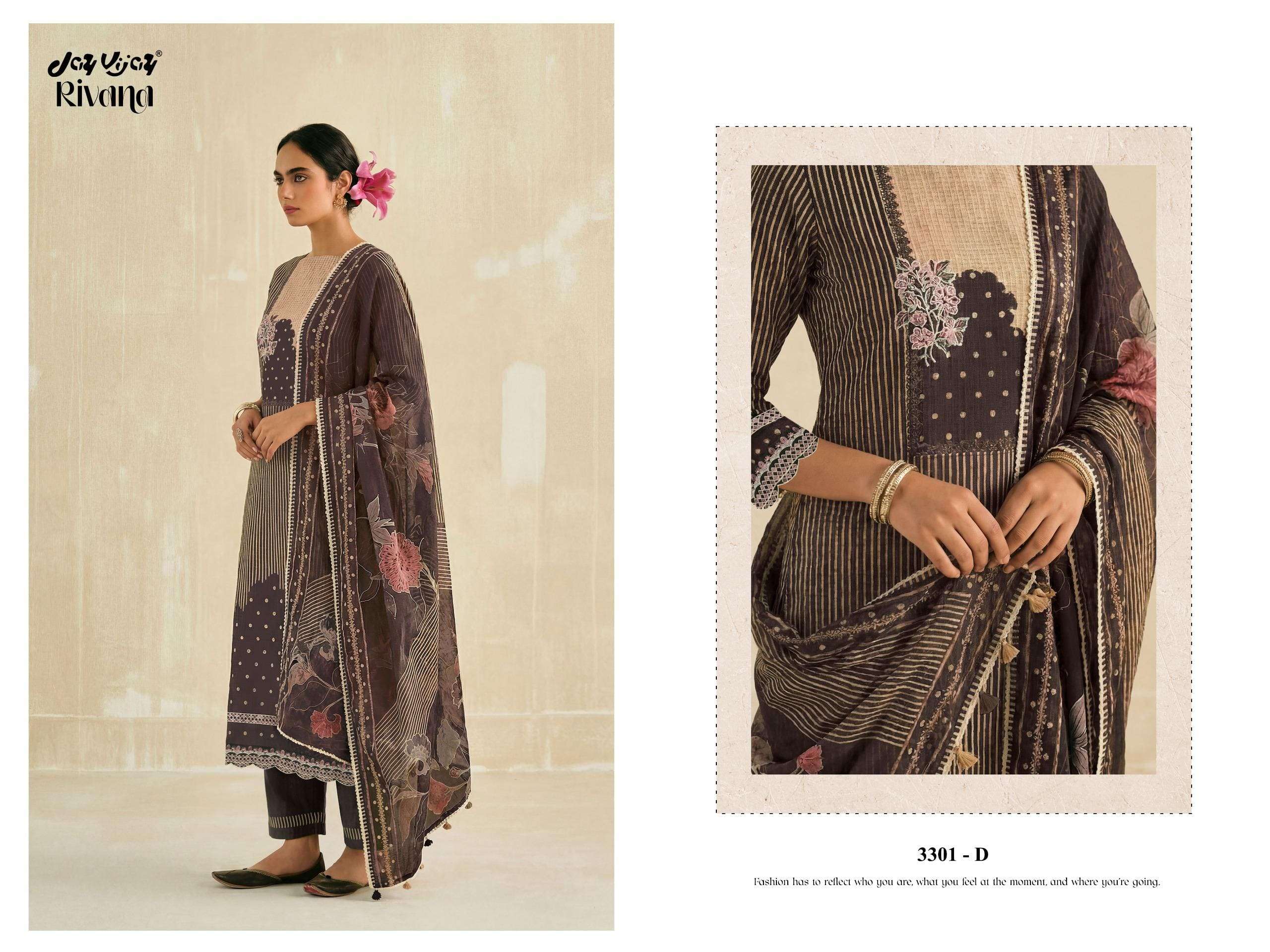 Jay Vijay Rivana 3301 Kota Checks Digital Print Dress Material