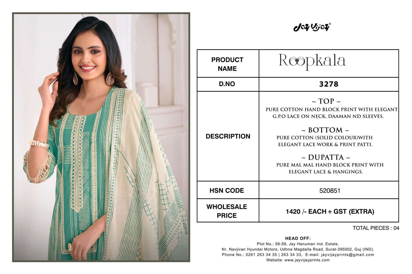 Jay Vijay Roopkala 3278 - Amrah Wholesale