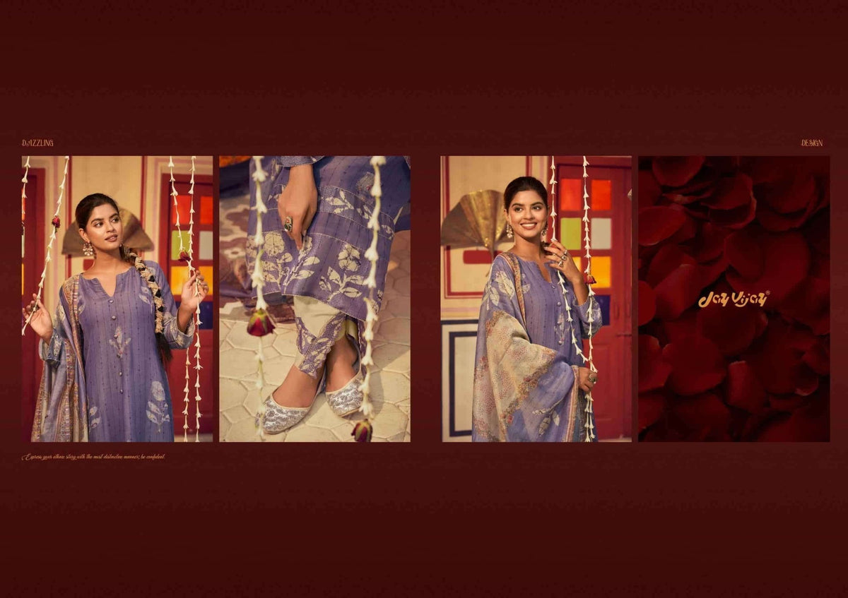 Jay Vijay Roshandaan Premium Mal Chanderi Tissue Dress Material - Amrah Wholesale