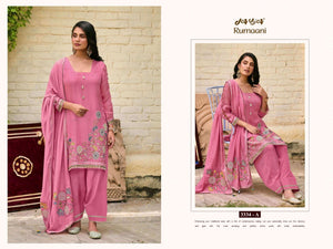 Jay Vijay Rumaani 3334 Premium Organza Embroidered Dress Material - Amrah Wholesale