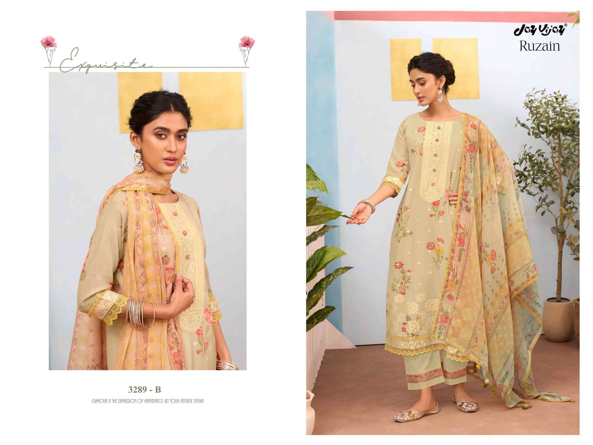 Jay Vijay Ruzain 3289 Dress Material Wholesale Catalogue - Amrah Wholesale
