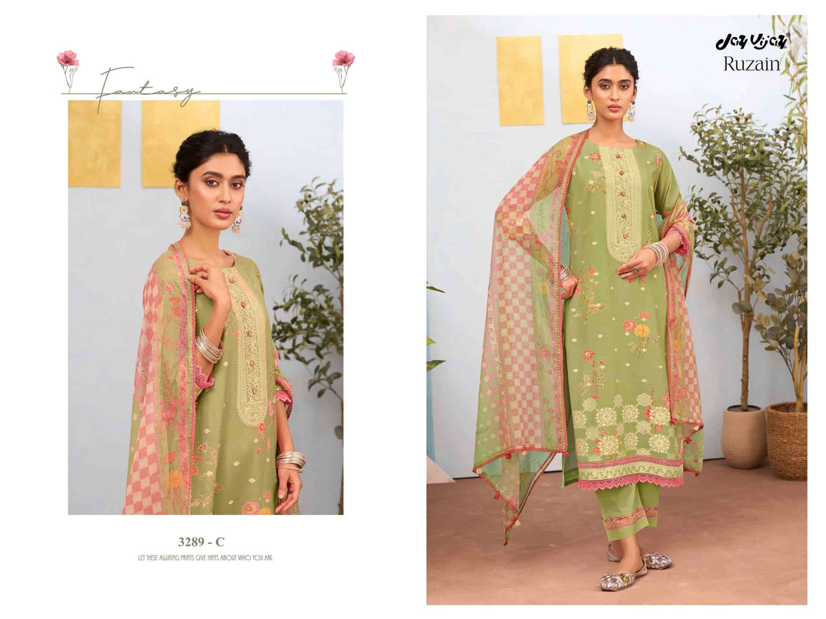 Jay Vijay Ruzain 3289 Dress Material Wholesale Catalogue - Amrah Wholesale