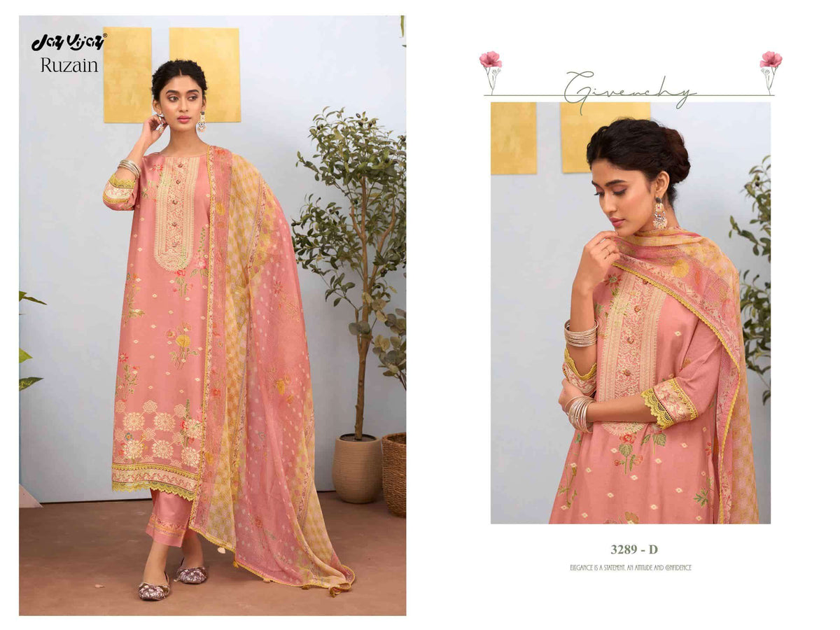 Jay Vijay Ruzain 3289 Dress Material Wholesale Catalogue - Amrah Wholesale