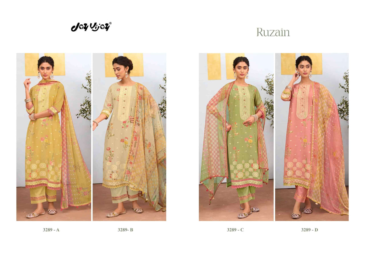 Jay Vijay Ruzain 3289 Dress Material Wholesale Catalogue - Amrah Wholesale