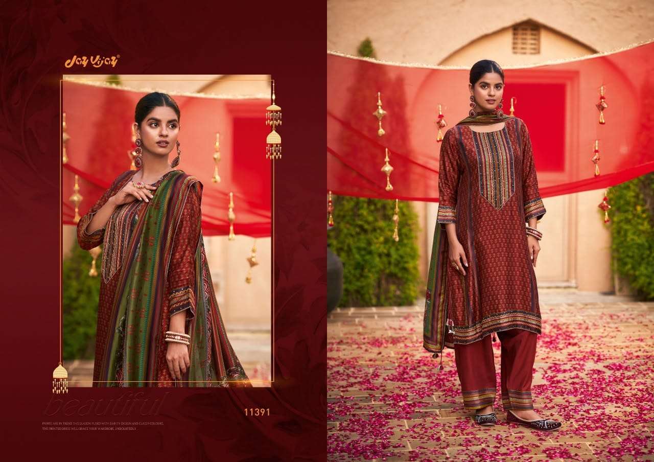 Jay Vijay Saheli Sang Premium Bemberg Chiniya Silk Dress Material