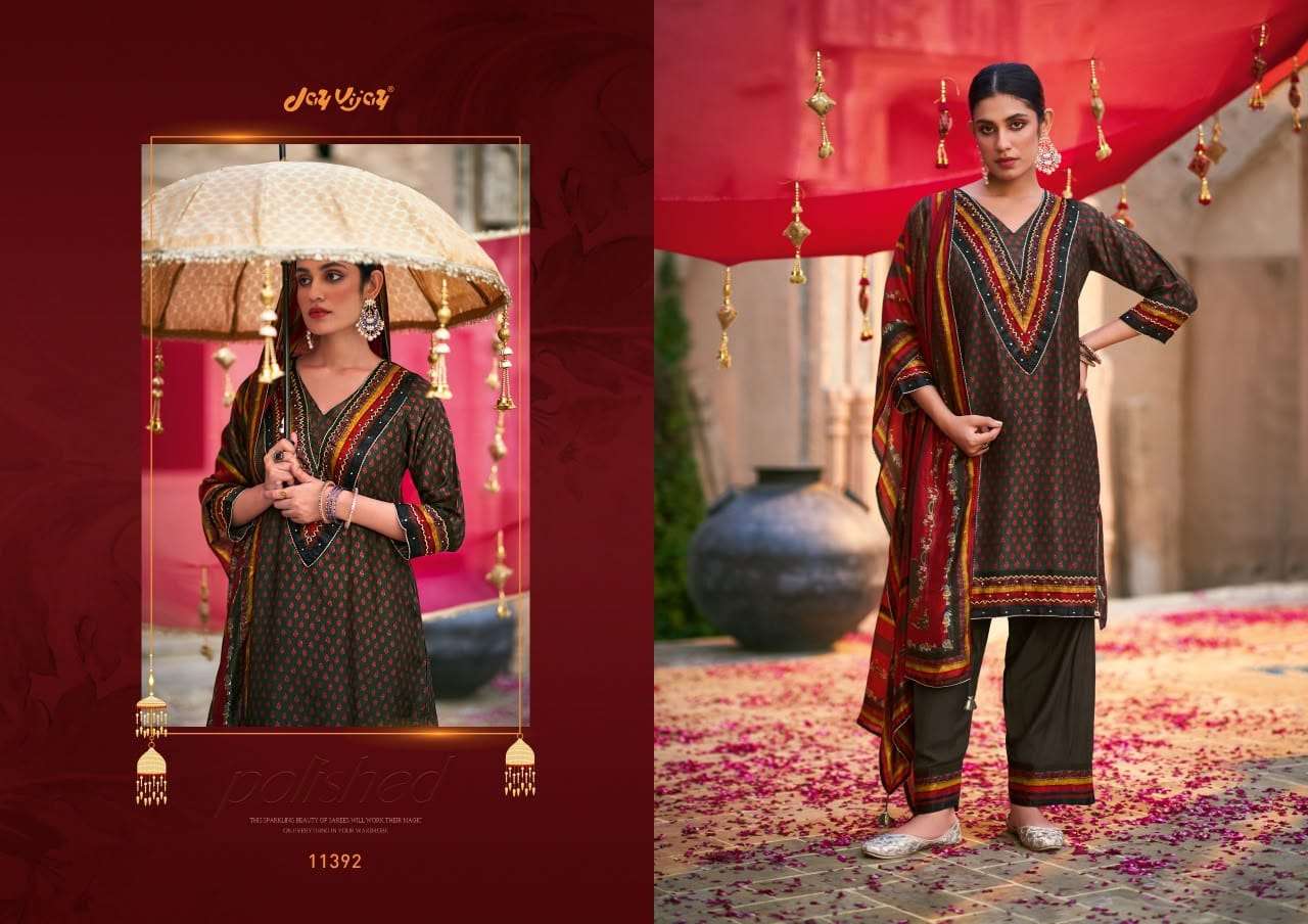 Jay Vijay Saheli Sang Premium Bemberg Chiniya Silk Dress Material