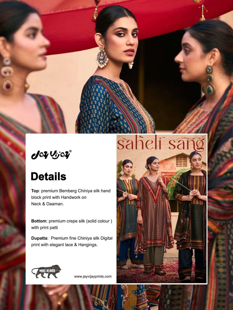 Jay Vijay Saheli Sang Premium Bemberg Chiniya Silk Dress Material