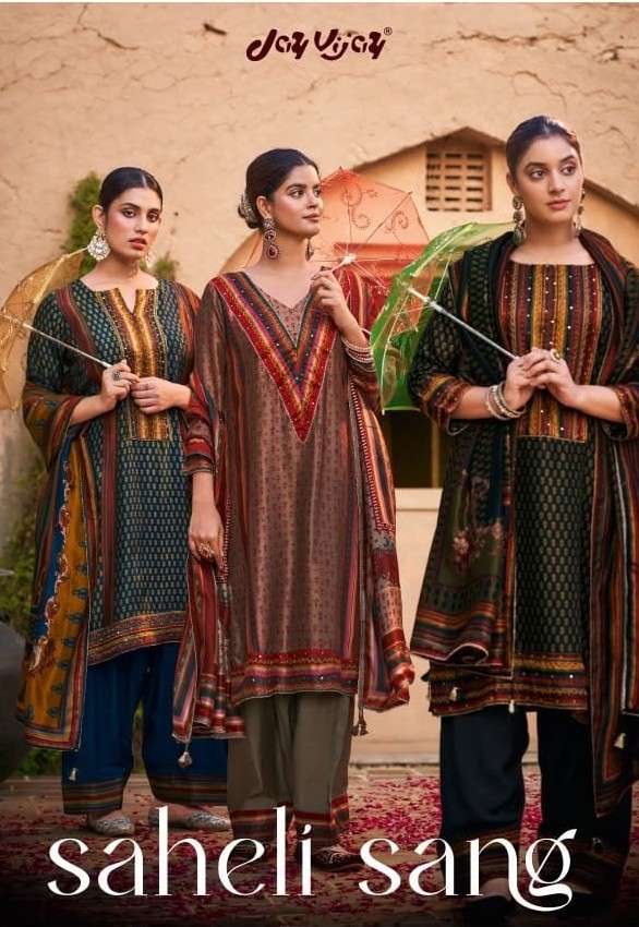 Jay Vijay Saheli Sang Premium Bemberg Chiniya Silk Dress Material
