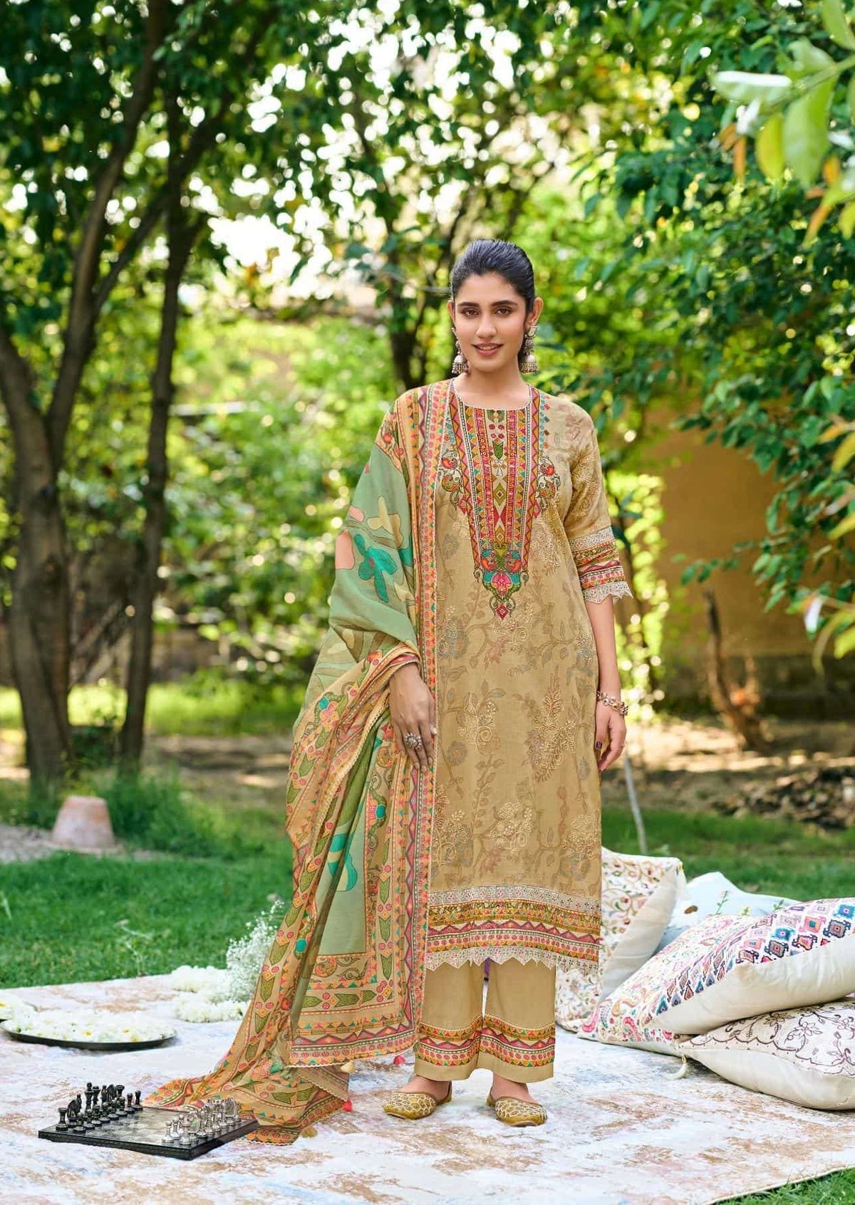Jay Vijay Shahi Shatranj Premium Cotton Dress Material - Amrah Wholesale