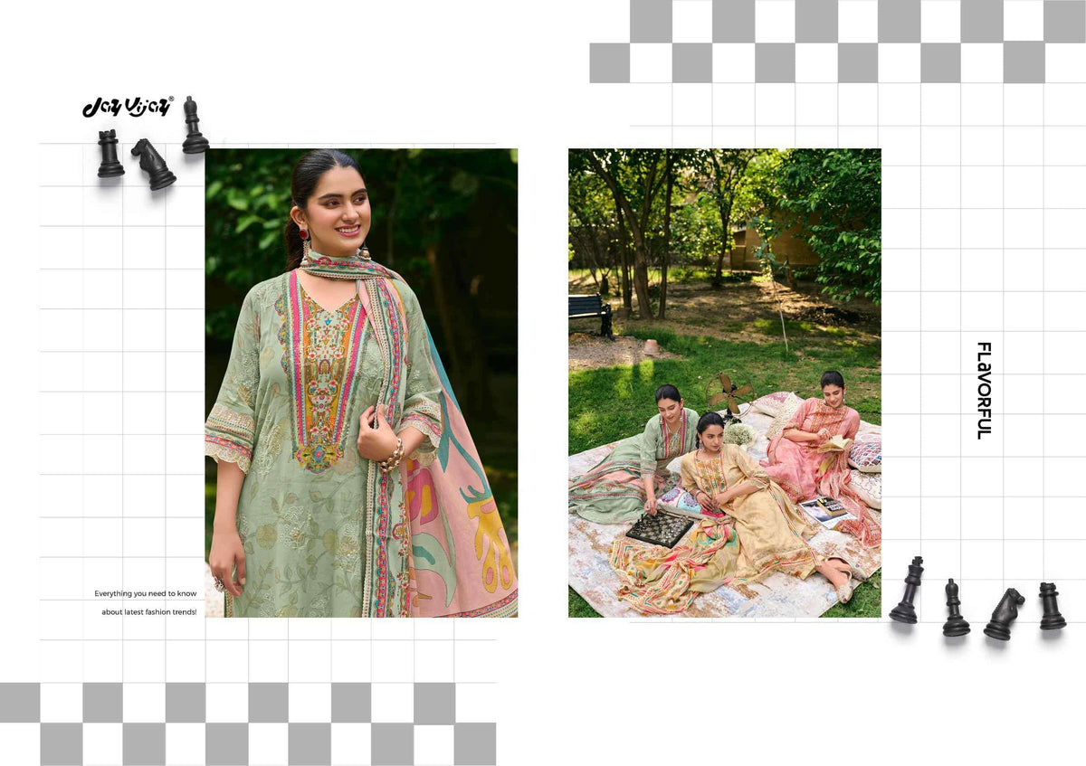 Jay Vijay Shahi Shatranj Premium Cotton Dress Material - Amrah Wholesale