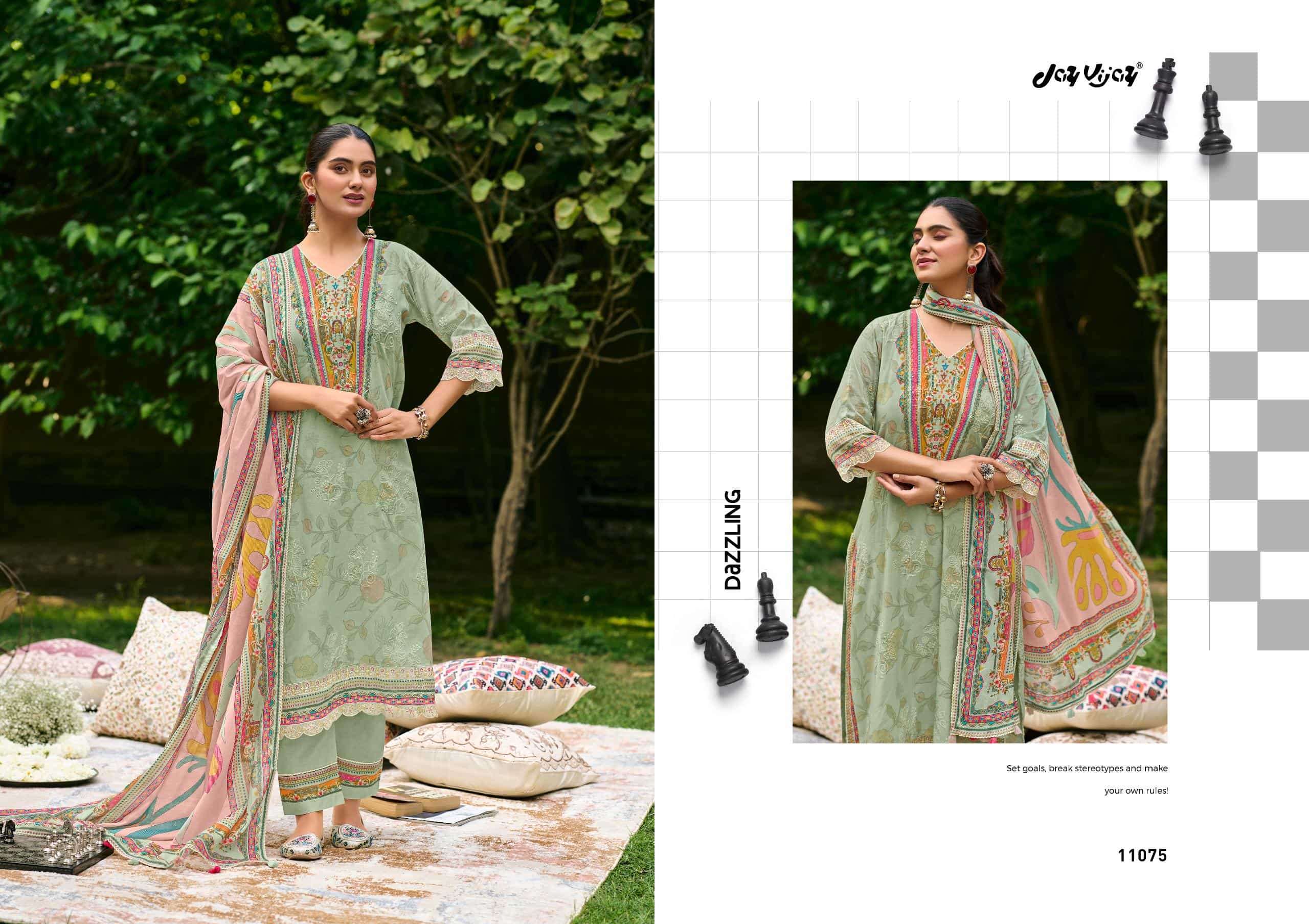 Jay Vijay Shahi Shatranj Premium Cotton Dress Material - Amrah Wholesale