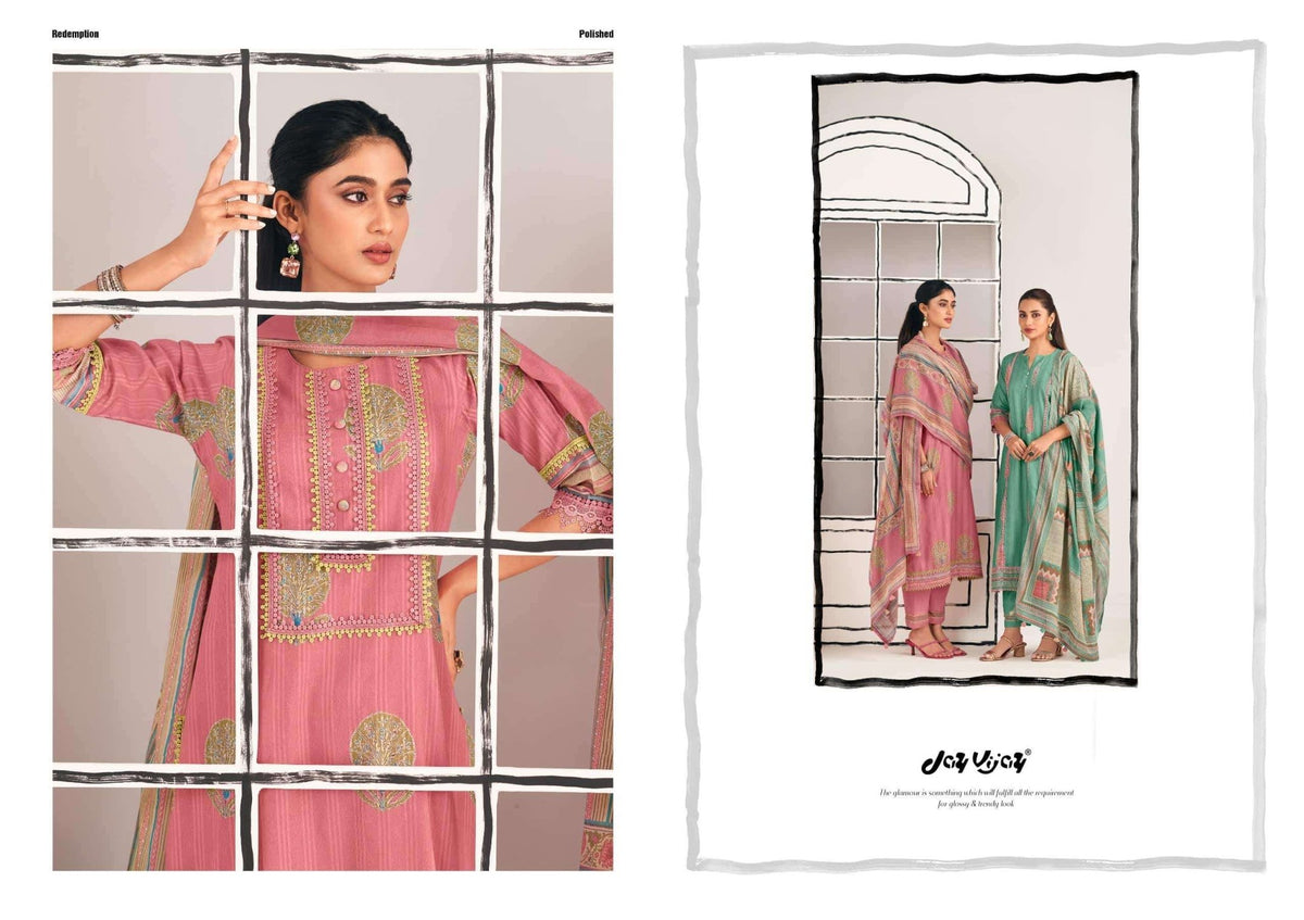 Jay Vijay Shehar Diaries Premium Cotton Dress Material - Amrah Wholesale