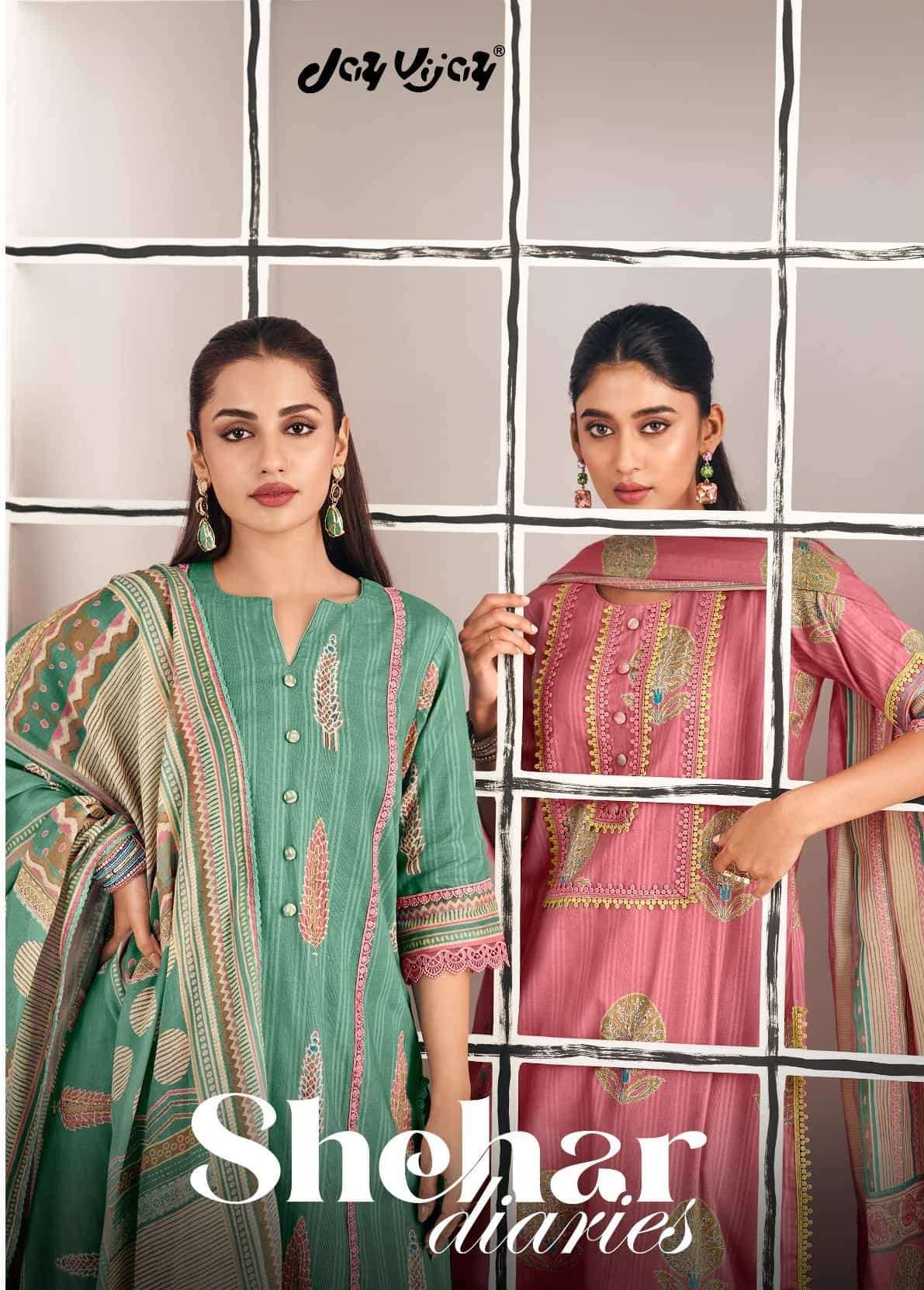 Jay Vijay Shehar Diaries Premium Cotton Dress Material - Amrah Wholesale
