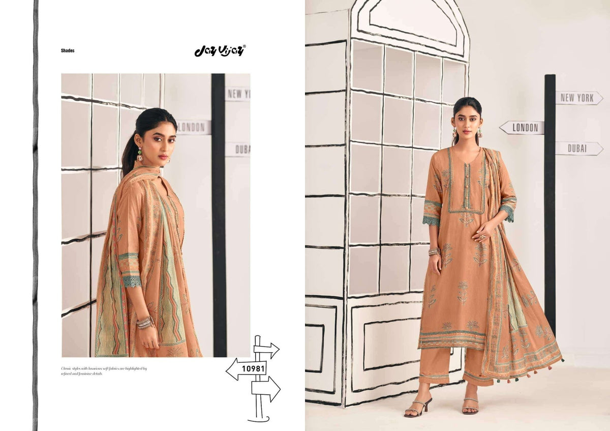 Jay Vijay Shehar Diaries Premium Cotton Dress Material - Amrah Wholesale