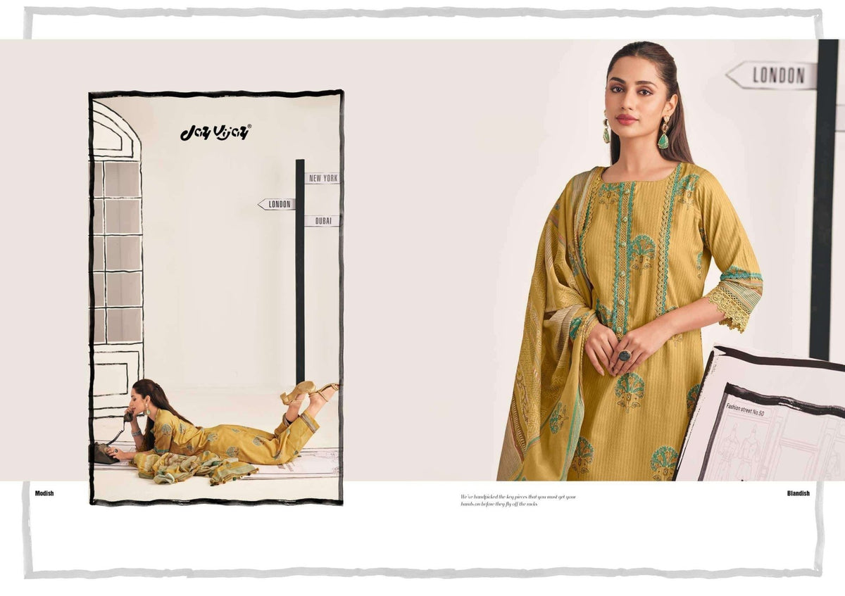 Jay Vijay Shehar Diaries Premium Cotton Dress Material - Amrah Wholesale