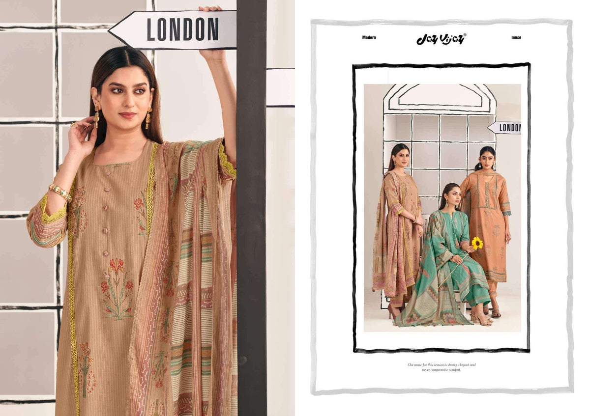 Jay Vijay Shehar Diaries Premium Cotton Dress Material - Amrah Wholesale