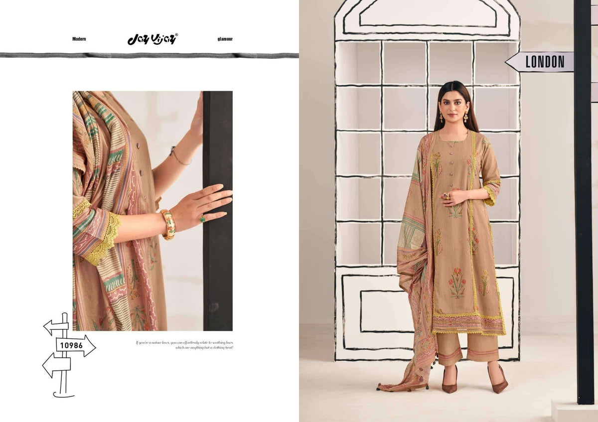Jay Vijay Shehar Diaries Premium Cotton Dress Material - Amrah Wholesale