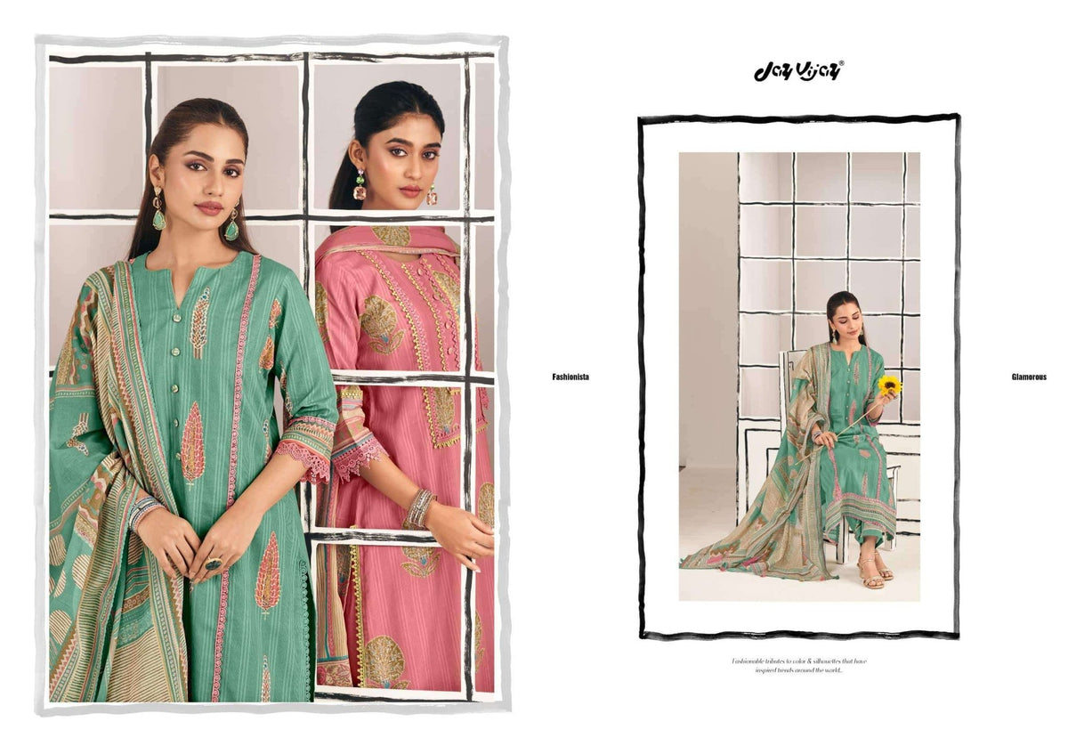 Jay Vijay Shehar Diaries Premium Cotton Dress Material - Amrah Wholesale