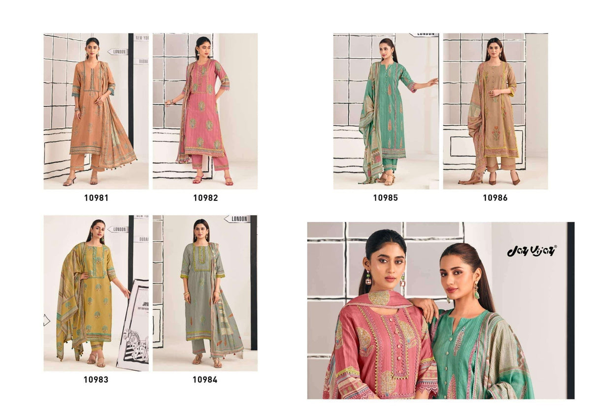 Jay Vijay Shehar Diaries Premium Cotton Dress Material - Amrah Wholesale