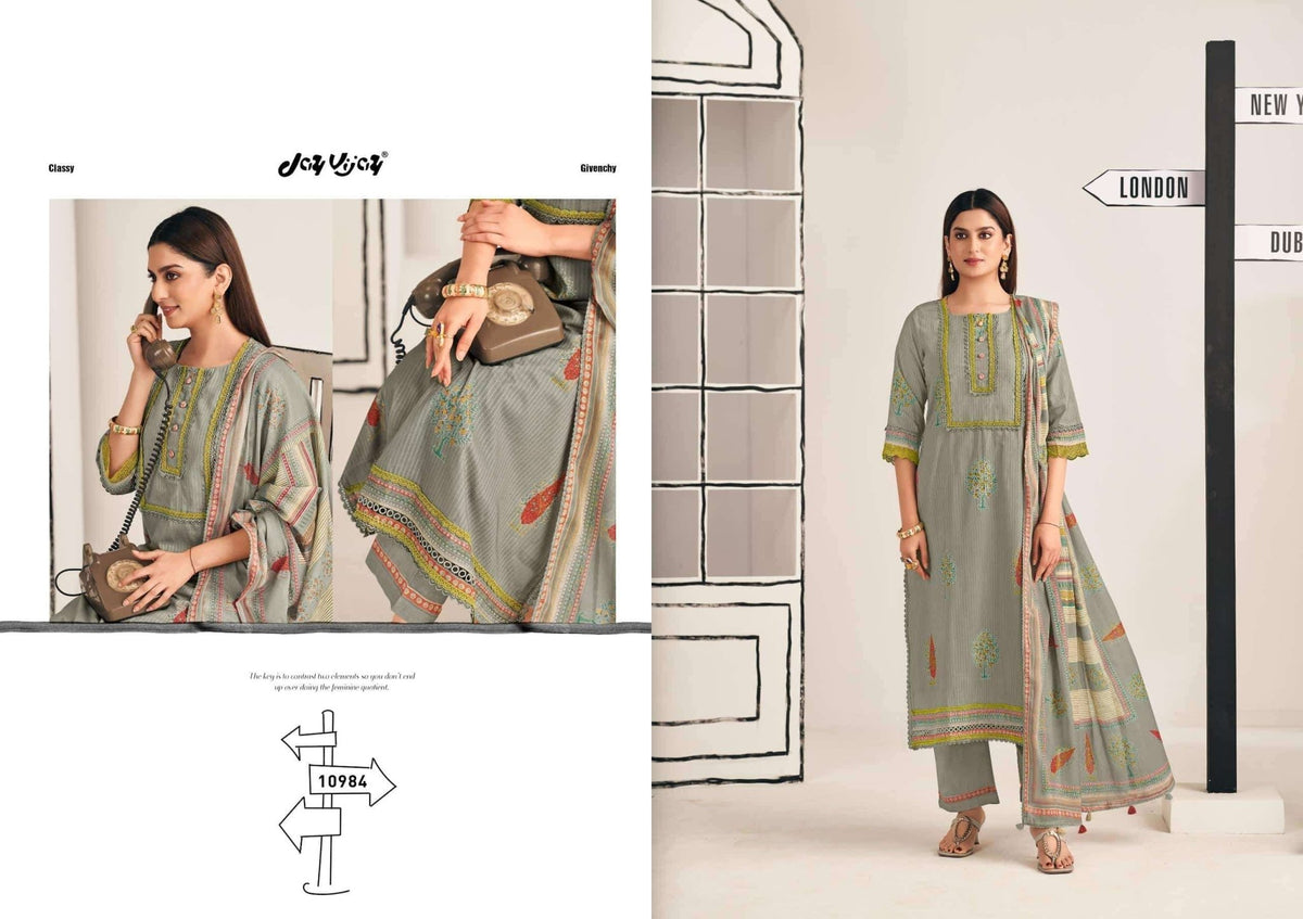 Jay Vijay Shehar Diaries Premium Cotton Dress Material - Amrah Wholesale