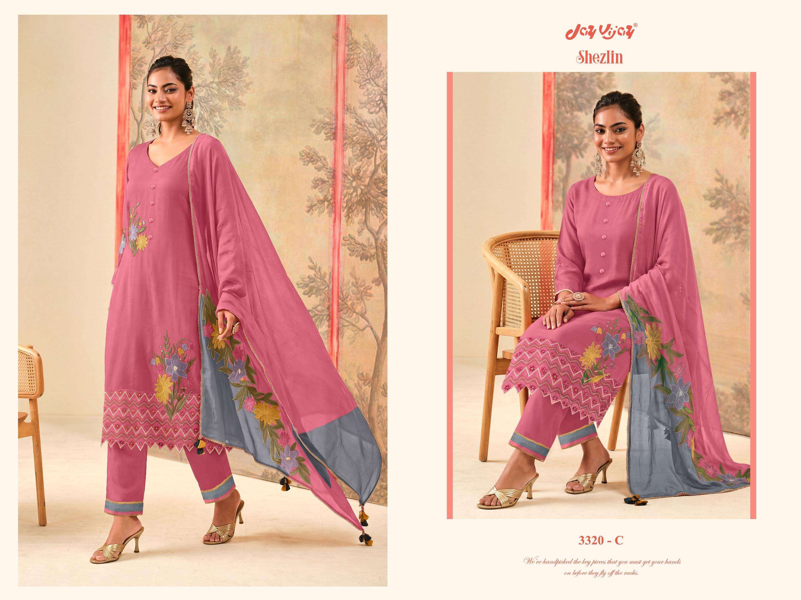 Jay Vijay Shezlin 3320 Premium Organza Dress Material