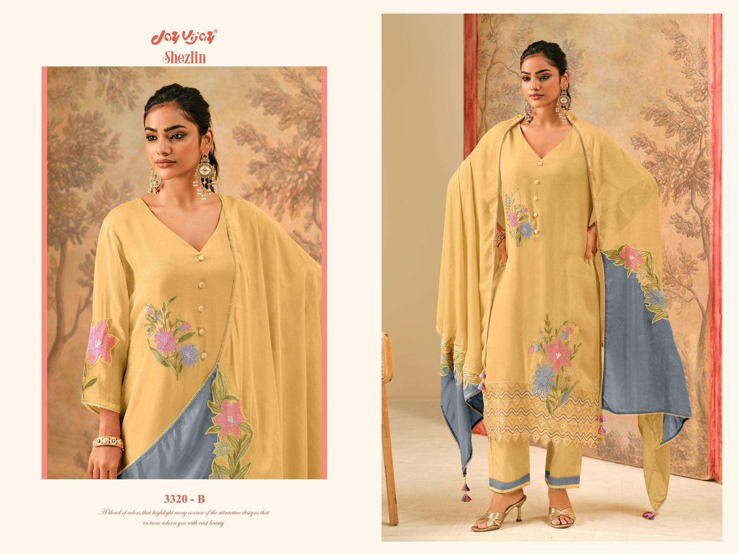 Jay Vijay Shezlin 3320 Premium Organza Dress Material
