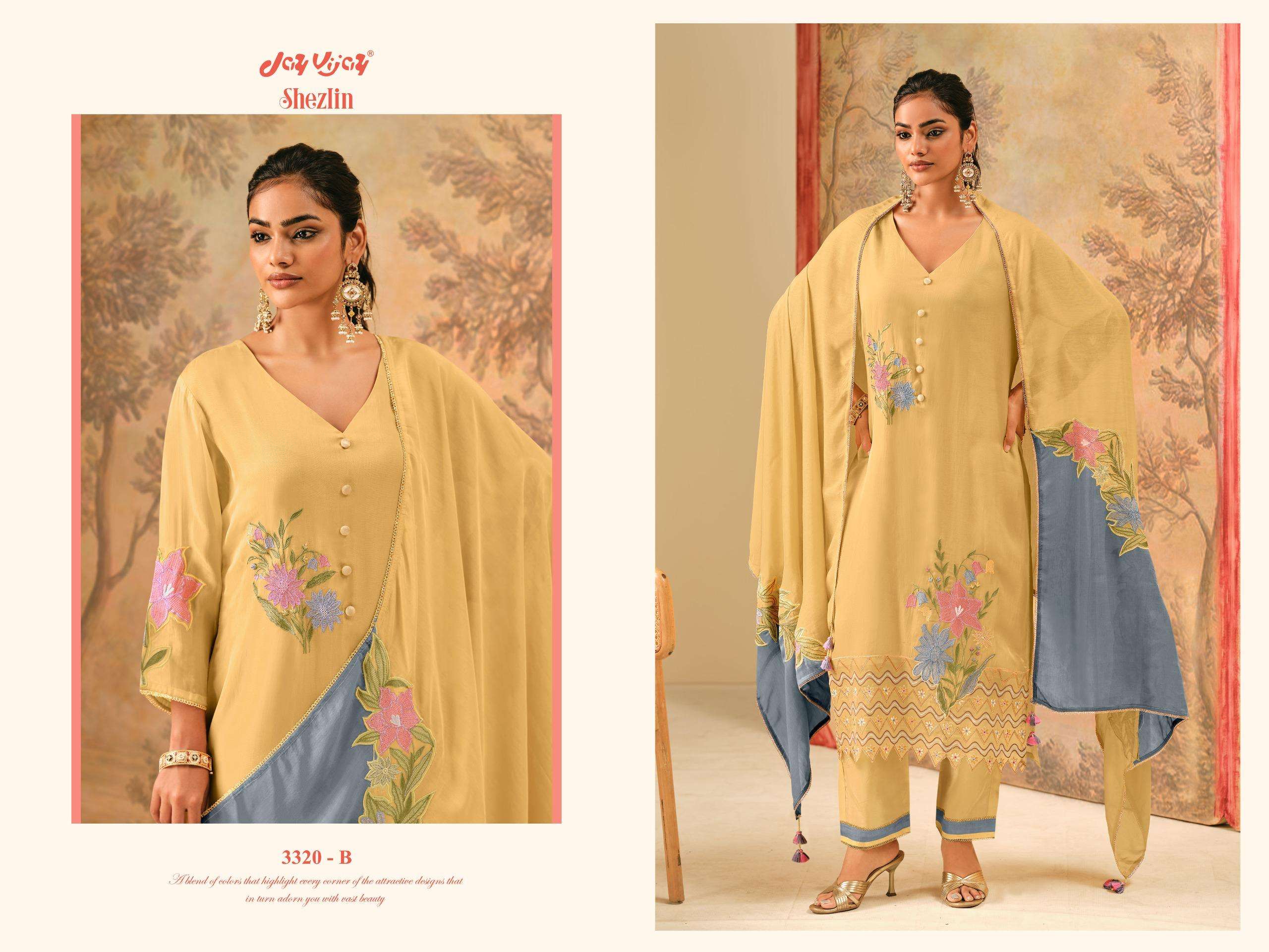 Jay Vijay Shezlin 3320 Premium Organza Dress Material