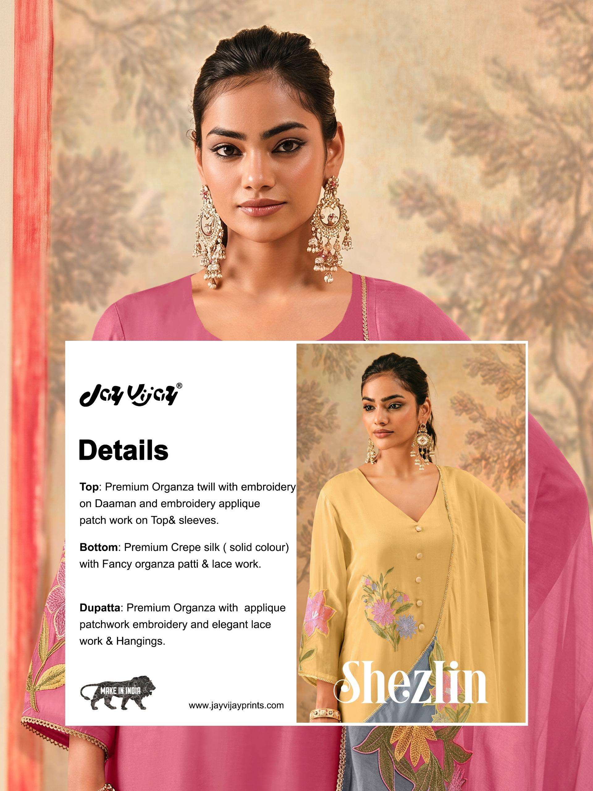 Jay Vijay Shezlin 3320 Premium Organza Dress Material