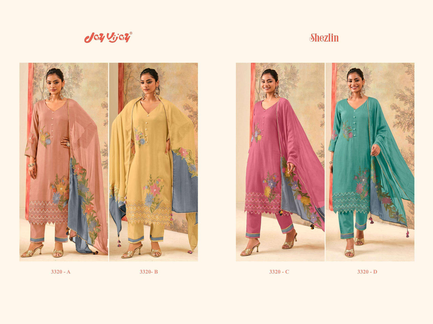 Jay Vijay Shezlin 3320 Premium Organza Dress Material