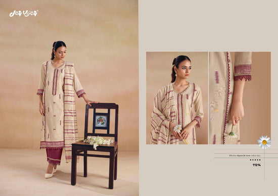 Jay Vijay Sitarey Pure South Cotton Jacquard Dress Material