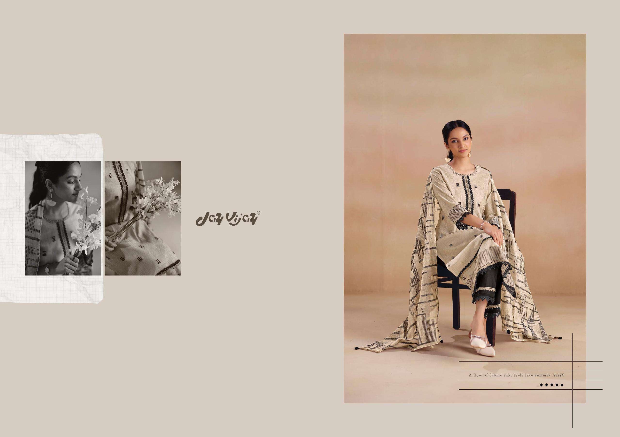 Jay Vijay Sitarey Pure South Cotton Jacquard Dress Material