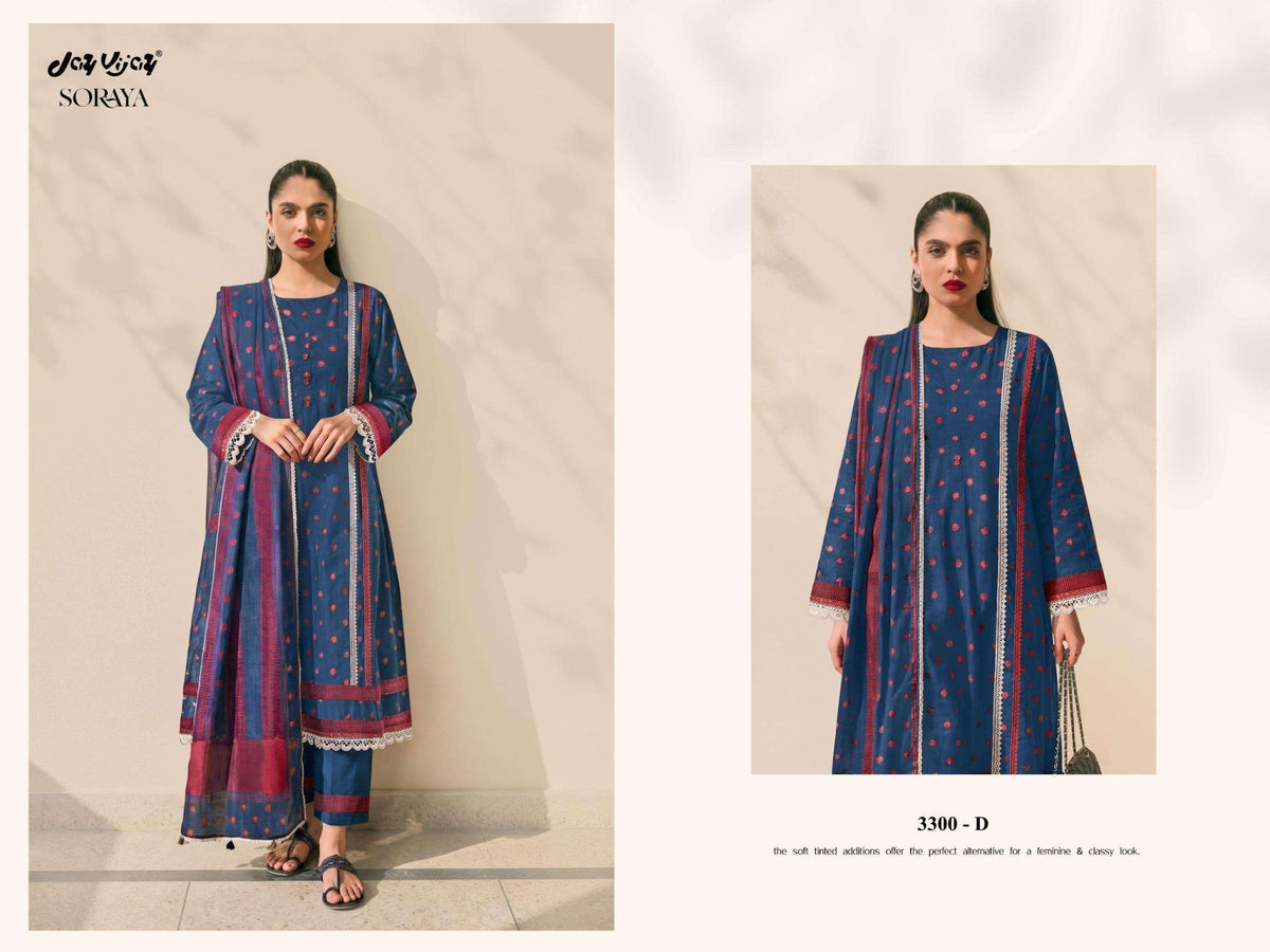 Jay Vijay Soraya 3300 Premium Cotton Dress Material - Amrah Wholesale