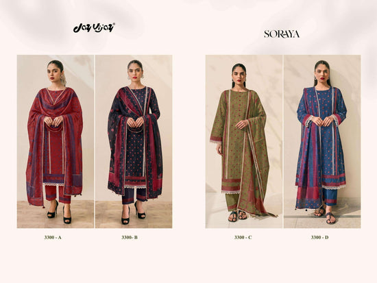 Jay Vijay Soraya 3300 Premium Cotton Dress Material - Amrah Wholesale