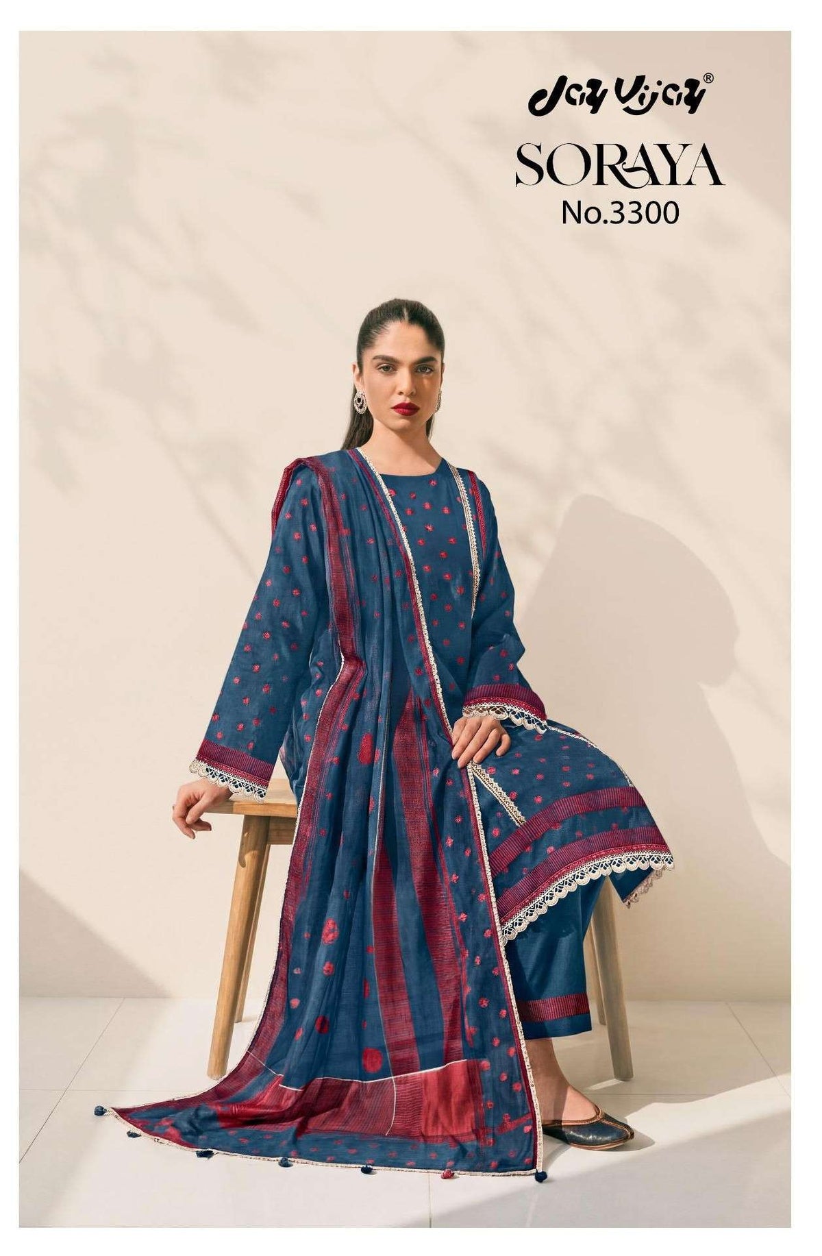 Jay Vijay Soraya 3300 Premium Cotton Dress Material - Amrah Wholesale