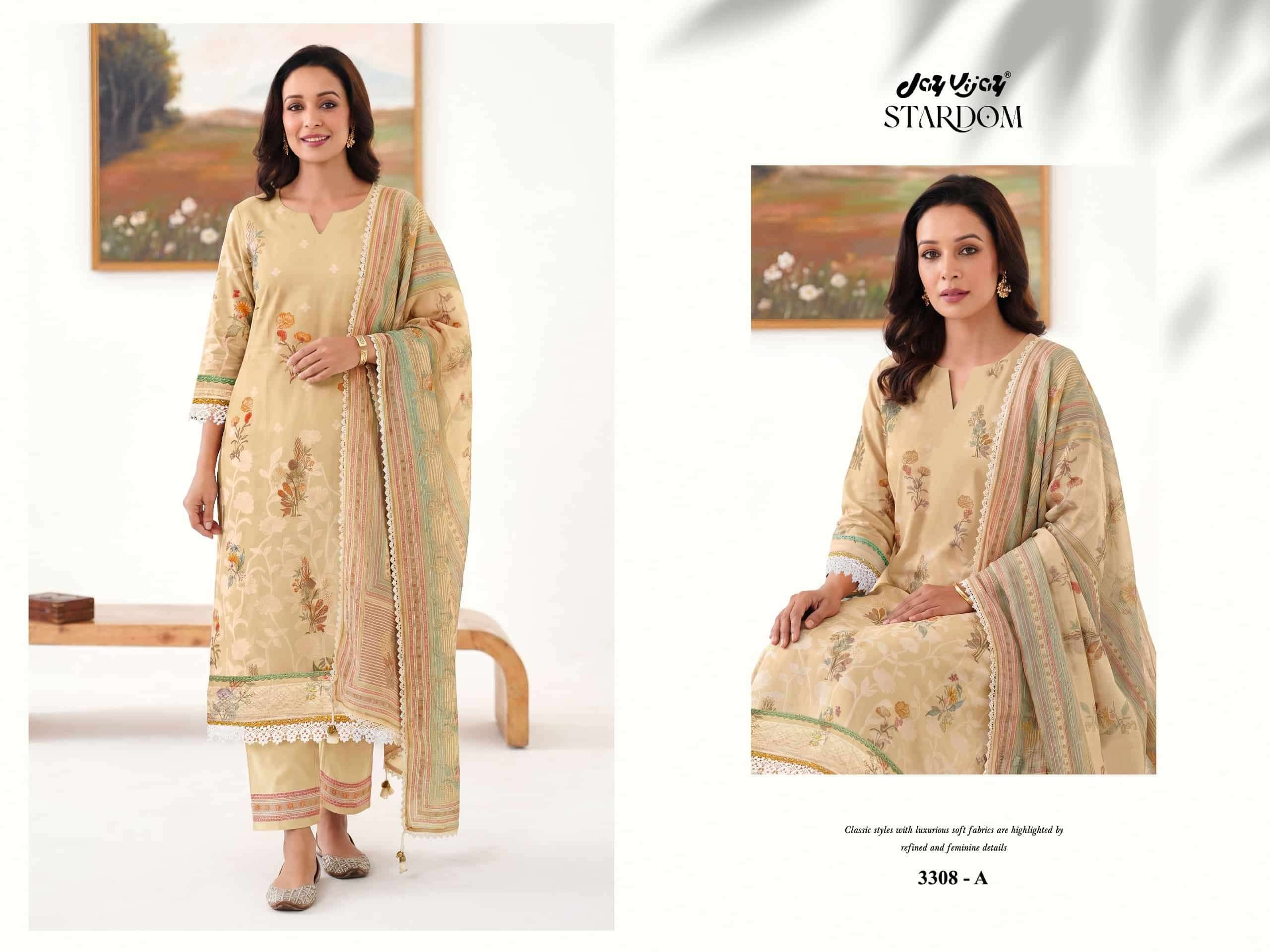 Jay Vijay Stardom 3308 Pure Chanderi Jacquard Designer Suit