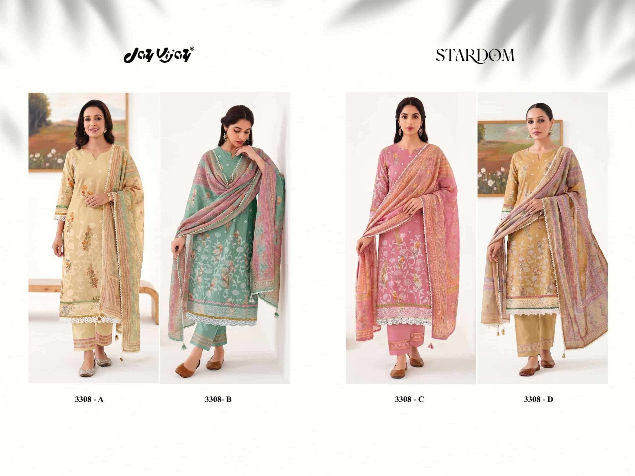 Jay Vijay Stardom 3308 Pure Chanderi Jacquard Designer Suit - Amrah Wholesale
