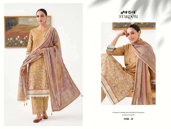 Jay Vijay Stardom 3308 Pure Chanderi Jacquard Designer Suit - Amrah Wholesale
