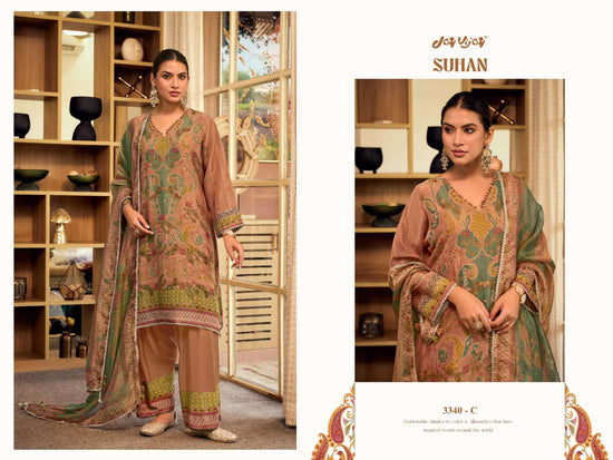 Jay Vijay Suhan 3340 Tissue Chanderi Dress Material