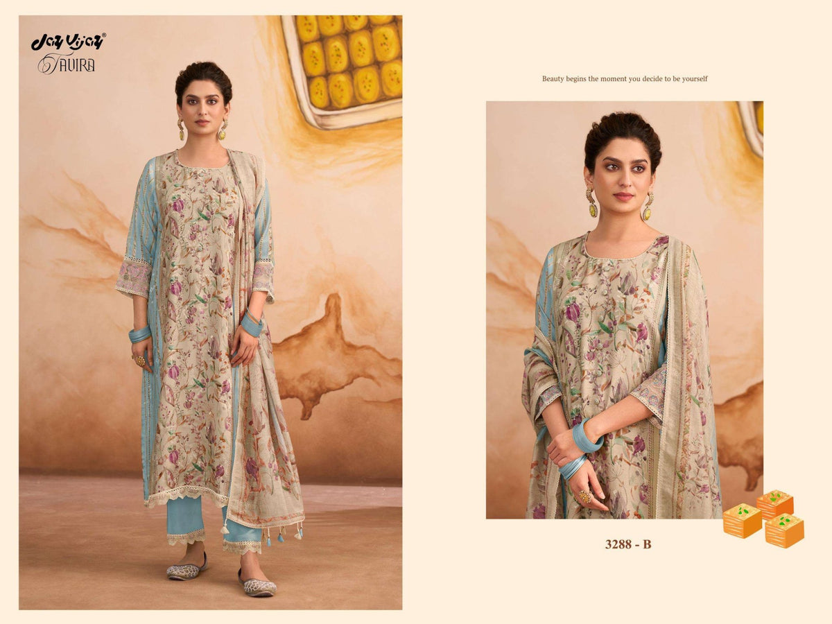 Jay Vijay Tavira 3288 Premium Muslin Dress Material - Amrah Wholesale