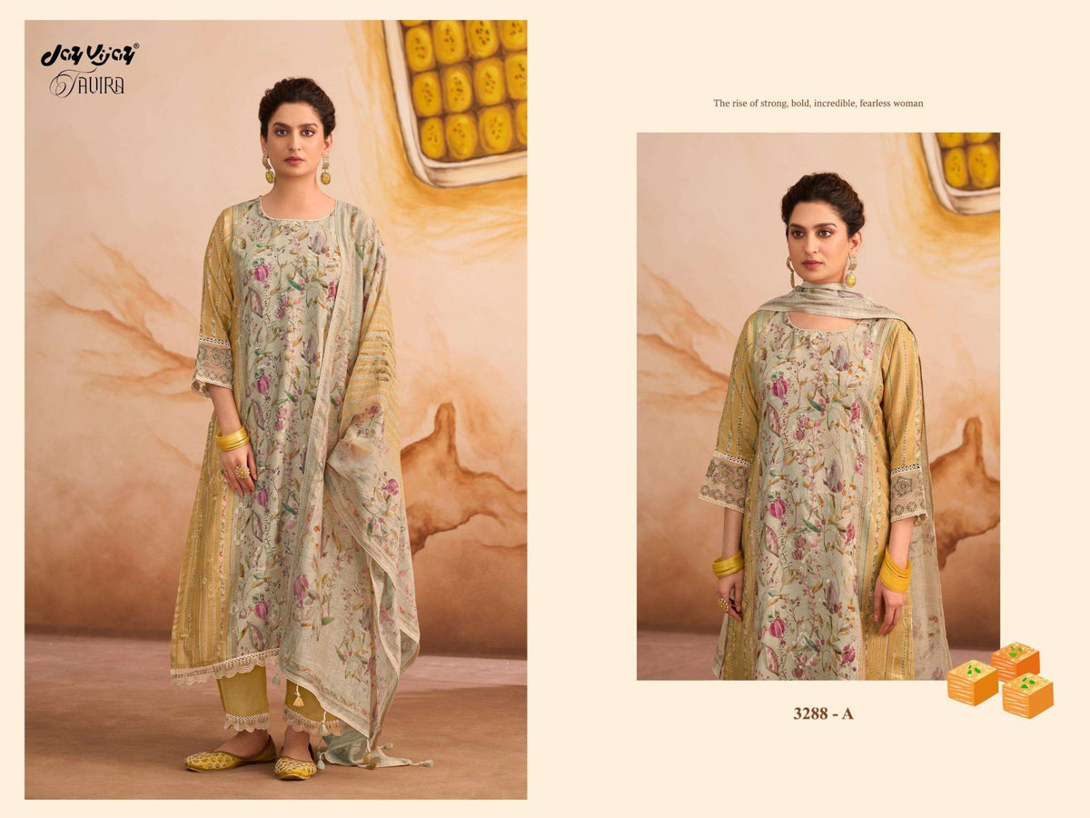 Jay Vijay Tavira 3288 Premium Muslin Dress Material - Amrah Wholesale