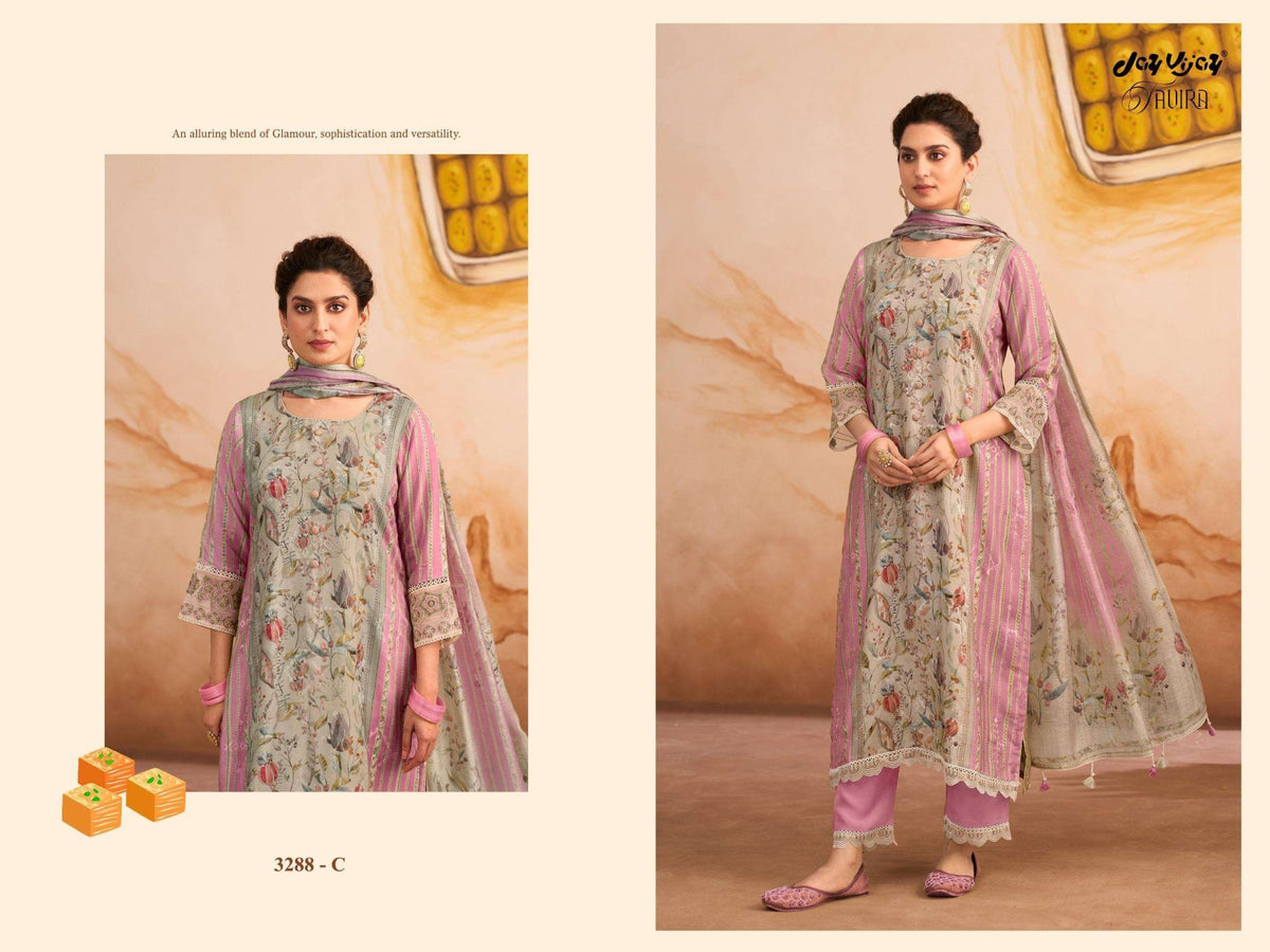Jay Vijay Tavira 3288 Premium Muslin Dress Material - Amrah Wholesale