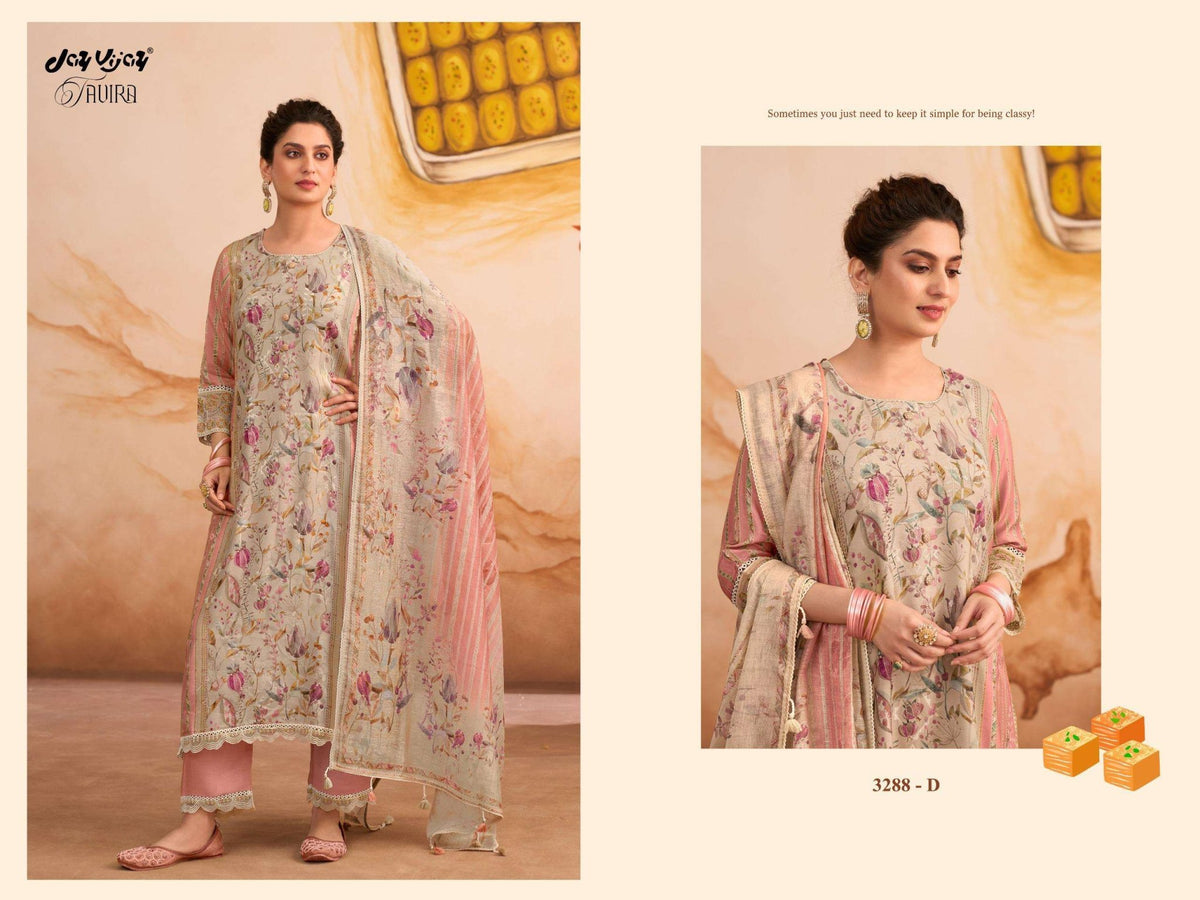 Jay Vijay Tavira 3288 Premium Muslin Dress Material - Amrah Wholesale