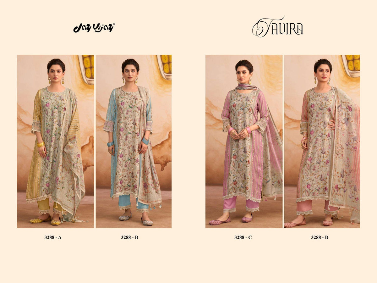 Jay Vijay Tavira 3288 Premium Muslin Dress Material - Amrah Wholesale